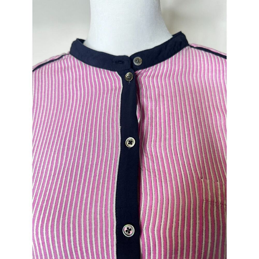 Anthropologie Maeve Stripped Button Down Top Shirt Embroidered Key Size Small - Picture 2 of 11